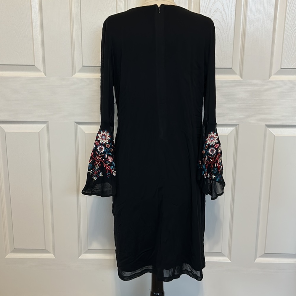 INC Floral Embroidered Black Dress - Picture 3 of 4